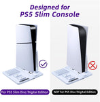 Mcbazel PS5 Slim  Disc / Digital Cooling Stand with Controller Charging Station