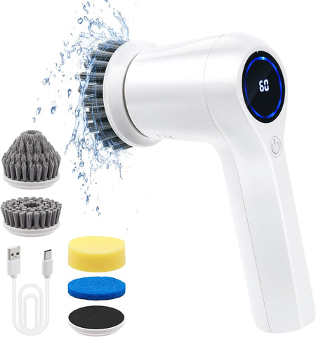 Multifunctional Cordless Handheld Electric Cleaning Brush with LED Display