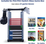Mcbazel Video Game Storage Stand Tower for PS5 / PS4 / NS Switch / Xbox