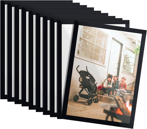 10 Pieces A4 Self-Adhesive Magnetic Photo Frame-Black Edge