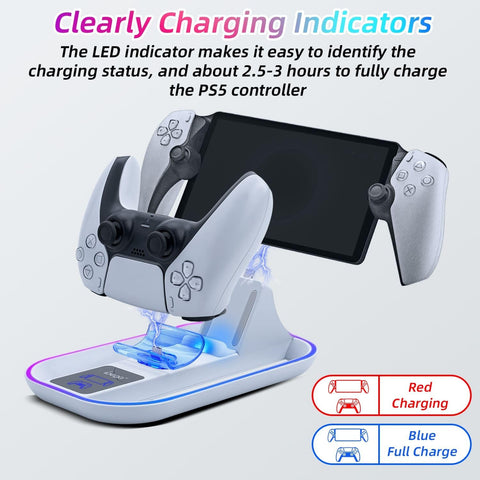 Mcbazel Charging Station for PS5 Portal Remote Player and PS5 Controller