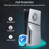 Replacement Side Panel Plate with Cooling Vent for PS5 Slim Disc Edition-Silver(2.0)