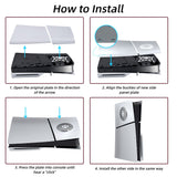 Replacement Side Panel Plate with Cooling Vent for PS5 Slim Disc Edition-Silver(2.0)