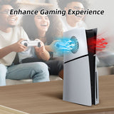 Replacement Side Panel Plate with Cooling Vent for PS5 Slim Disc Edition-Silver(2.0)