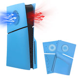Replacement Side Panel Plate with Cooling Vent for PS5 Slim Disc Edition-Light Blue(2.0)
