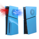 Replacement Side Panel Plate with Cooling Vent for PS5 Slim Disc Edition-Light Blue(2.0)