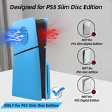 Replacement Side Panel Plate with Cooling Vent for PS5 Slim Disc Edition-Light Blue(2.0)