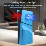 Replacement Side Panel Plate with Cooling Vent for PS5 Slim Disc Edition-Light Blue(2.0)