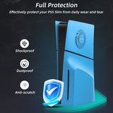 Replacement Side Panel Plate with Cooling Vent for PS5 Slim Disc Edition-Light Blue(2.0)