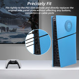 Replacement Side Panel Plate with Cooling Vent for PS5 Slim Disc Edition-Light Blue(2.0)