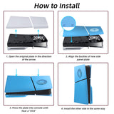 Replacement Side Panel Plate with Cooling Vent for PS5 Slim Disc Edition-Light Blue(2.0)