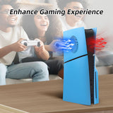 Replacement Side Panel Plate with Cooling Vent for PS5 Slim Disc Edition-Light Blue(2.0)