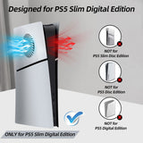 Replacement Side Panel Plate with Cooling Vent for PS5 Slim Digital Edition-Silver(2.0)