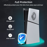 Replacement Side Panel Plate with Cooling Vent for PS5 Slim Digital Edition-Silver(2.0)
