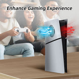 Replacement Side Panel Plate with Cooling Vent for PS5 Slim Digital Edition-Silver(2.0)