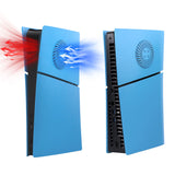 Replacement Side Panel Plate with Cooling Vent for PS5 Slim Digital Edition-Light Blue(2.0)