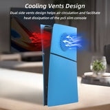 Replacement Side Panel Plate with Cooling Vent for PS5 Slim Digital Edition-Light Blue(2.0)