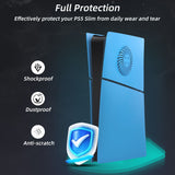 Replacement Side Panel Plate with Cooling Vent for PS5 Slim Digital Edition-Light Blue(2.0)