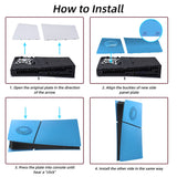 Replacement Side Panel Plate with Cooling Vent for PS5 Slim Digital Edition-Light Blue(2.0)