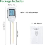 Mcbazel Soil Meter,3 in 1 Digital Plant Soil Moisture Meter with PH / Moisture /Temperature