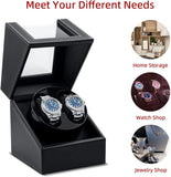 PU Leather Automatic Dual Watch Winder