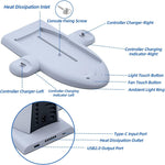 Mcbazel Cooling Charging Stand for PS5 Slim Console Only, RGB Dual Controller Charger for Dual Sense / Edge
