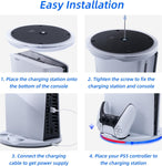 Mcbazel Vertical Display Stand for PS5 Slim LED Display Stand with Controller Charger & Headset Holder