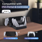 Mcbazel Charging Station for Playstation Portal Remote Player and PS5 Controllers with LED Light and Charging Cable
