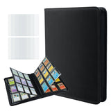 Mcbazel 216 Card Slots 9 Pockets Black Game Card Book with 10 Hard Protective Cover Case(35PT-White Light)
