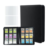 Mcbazel 216 Card Slots 9 Pockets Black Game Card Book with 10 Hard Protective Cover Case(35PT-White Light)