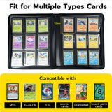 Mcbazel 216 Card Slots 9 Pockets Black Game Card Book with 10 Hard Protective Cover Case(35PT-White Light)