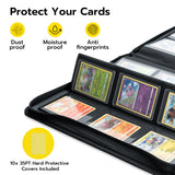 Mcbazel 216 Card Slots 9 Pockets Black Game Card Book with 10 Hard Protective Cover Case(35PT-White Light)