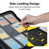 Mcbazel 216 Card Slots 9 Pockets Black Game Card Book with 10 Hard Protective Cover Case(35PT-White Light)