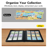 Mcbazel 216 Card Slots 9 Pockets Black Game Card Book with 10 Hard Protective Cover Case(35PT-White Light)