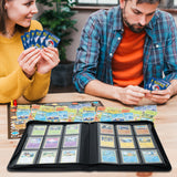 Mcbazel 216 Card Slots 9 Pockets Black Game Card Book with 10 Hard Protective Cover Case(35PT-White Light)