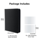 Mcbazel 216 Card Slots 9 Pockets Black Game Card Book with 10 Hard Protective Cover Case(35PT-White Light)