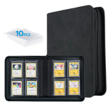 Mcbazel 112 Card Slots 4 Pockets T296 Black Game Card Book with 10 Hard Protective Cover Case(35PT-White Light)