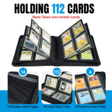 Mcbazel 112 Card Slots 4 Pockets T296 Black Game Card Book with 10 Hard Protective Cover Case(35PT-White Light)