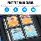 Mcbazel 112 Card Slots 4 Pockets T296 Black Game Card Book with 10 Hard Protective Cover Case(35PT-White Light)