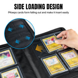 Mcbazel 112 Card Slots 4 Pockets T296 Black Game Card Book with 10 Hard Protective Cover Case(35PT-White Light)