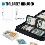 Mcbazel 112 Card Slots 4 Pockets T296 Black Game Card Book with 10 Hard Protective Cover Case(35PT-White Light)