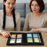 Mcbazel 112 Card Slots 4 Pockets T296 Black Game Card Book with 10 Hard Protective Cover Case(35PT-White Light)