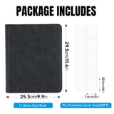 Mcbazel 112 Card Slots 4 Pockets T296 Black Game Card Book with 10 Hard Protective Cover Case(35PT-White Light)