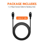 Mcbazel Game Link Cable 2 Player Connect Cord Compatible with Nintendo Gameboy Color, GBC, 3.9FT - Black