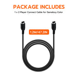 Mcbazel Game Link Cable 2 Player Connect Cord Compatible with Nintendo Gameboy Color, GBC, 3.9FT - Black