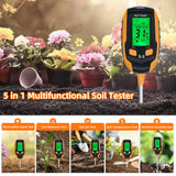 5 In 1 Multifunctional Soil Moisture Meter - Black (S2)
