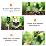 5 In 1 Multifunctional Soil Moisture Meter - Black (S2)