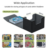 Horizontal Leather Game Card Deck Case Box-Black