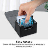 Horizontal Leather Game Card Deck Case Box-Black