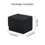 Horizontal Leather Game Card Deck Case Box-Black